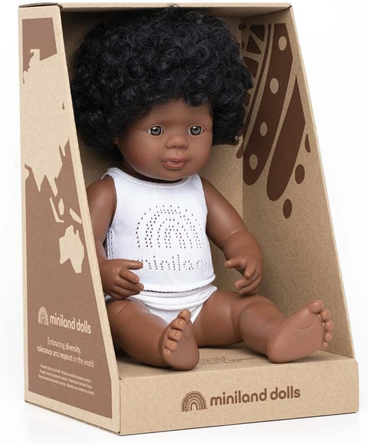 Baby Doll African-American Girl | 38 cm