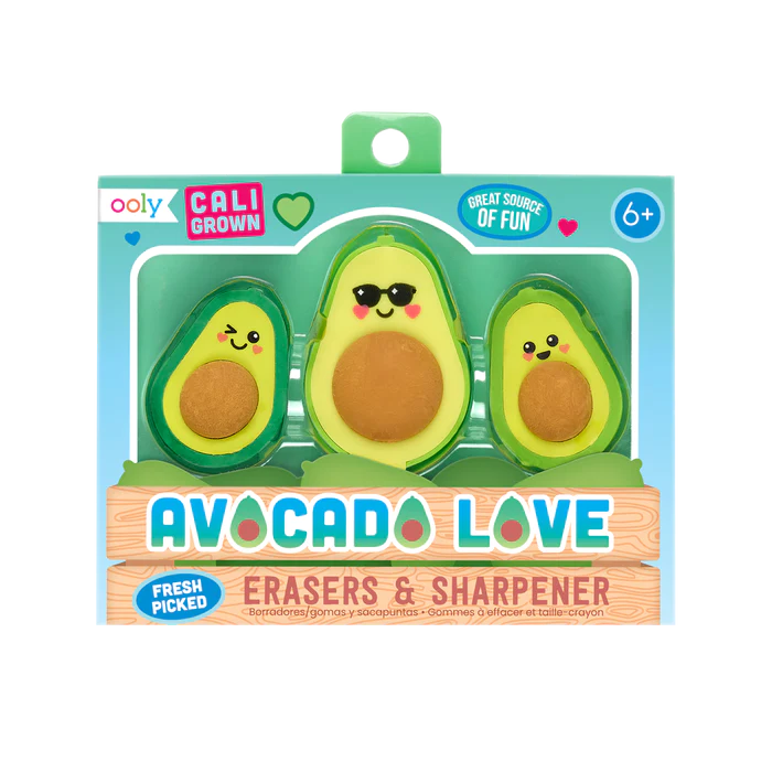 Avocado Love Eraser and Sharpener | 3 Pack