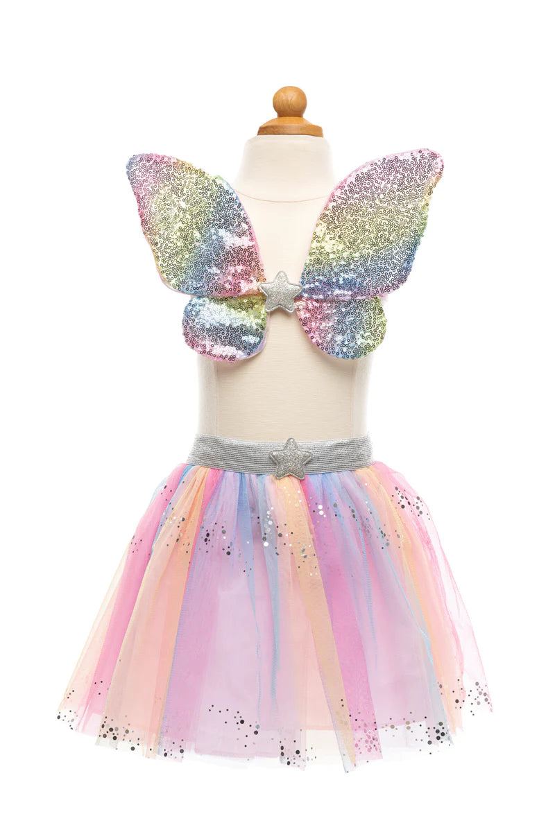 Rainbow Sequins Skirt, Wings & Wand | Size 4-6Y