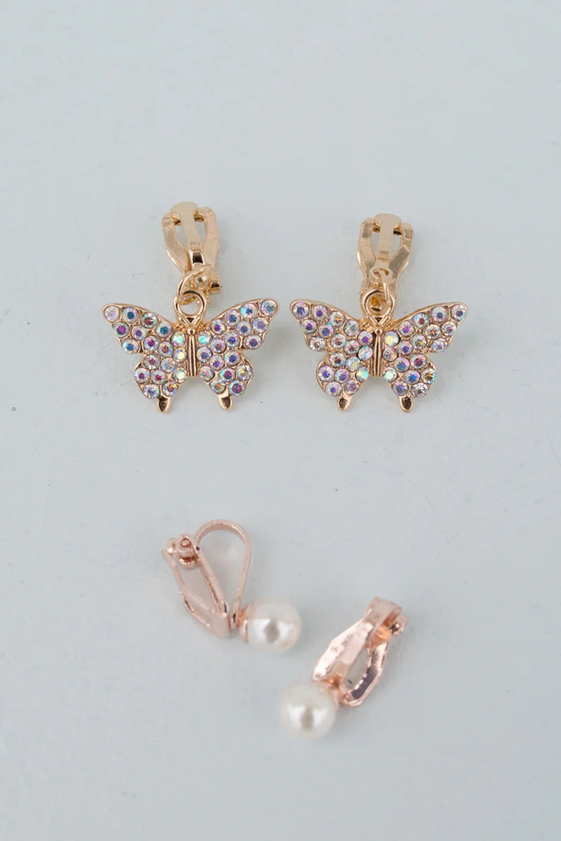 Boutique Butterfly Clip On Earrings