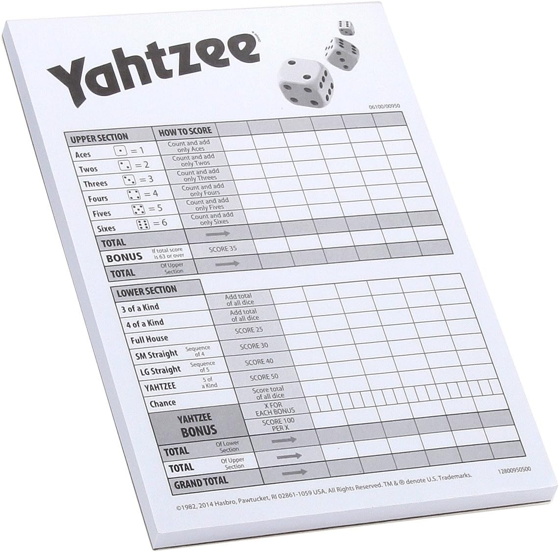 Yahtzee Score Cards